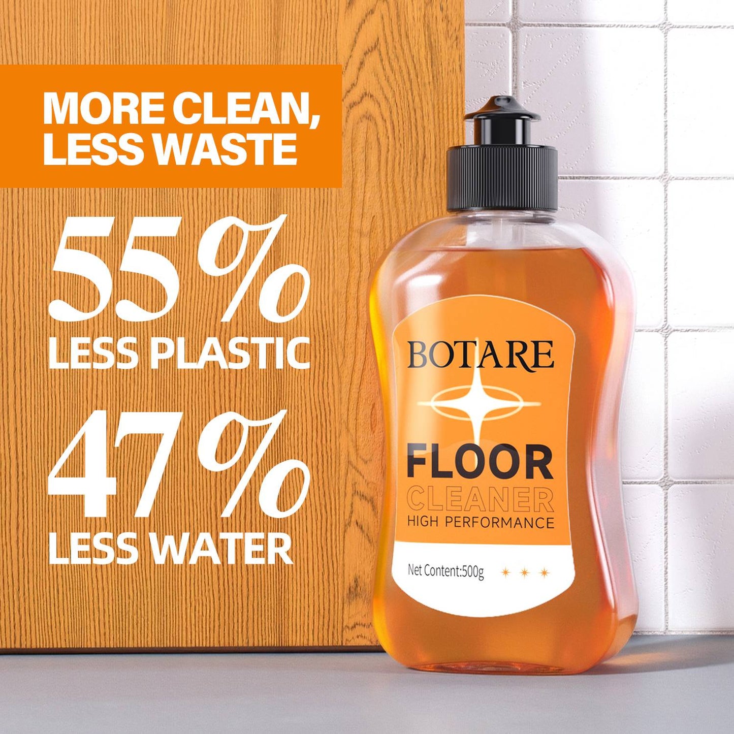 BOTARE Enzyme-Powered Floor Cleaner – Fast Drying, Streak-Free Shine, Safe for All Floors